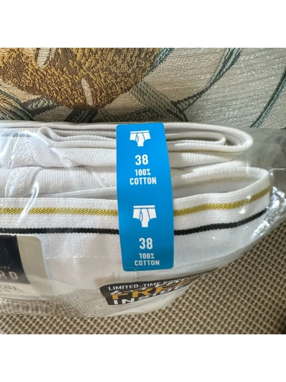 Stafford 7-Pack Full-Cut Briefs White 100% Cotton Size 38 Comfort Waistband Pre-
